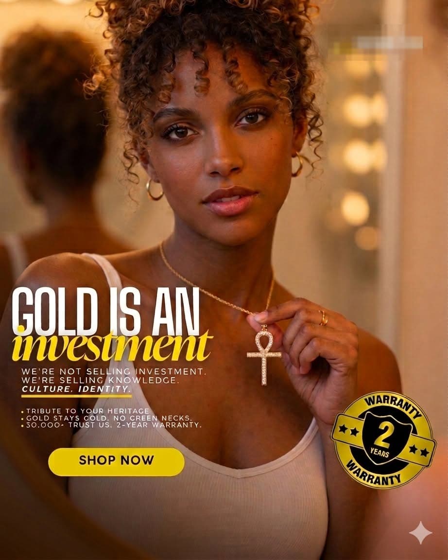 Gold is an investment jewelry ad